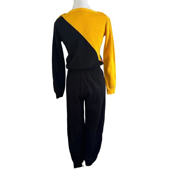 JCPenney 80's Color Block Sweatsuit,  Retro Athleisure Jogger Tracksuit Jr - Picture 3 of 8